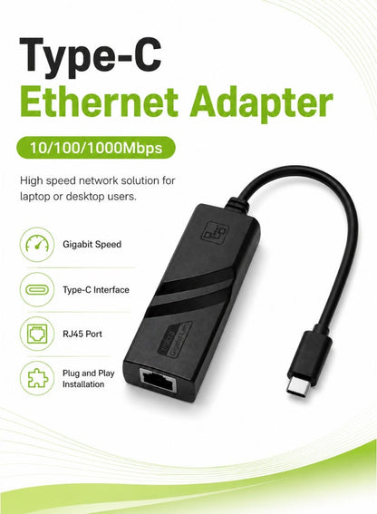 USB-C to Gigabit Ethernet LAN Adapter