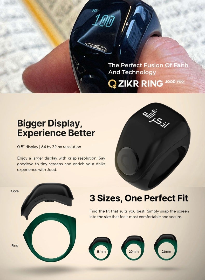 iQIBLA Zikr Ring Jood Pro – Prayer Reminder & Fitness Tracker