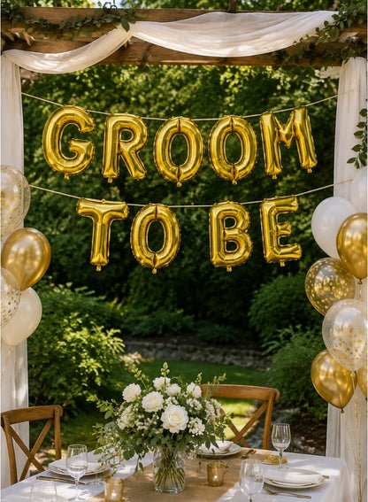 طقم بالونات حروف "Italo Groom To Be" بتصميم رقائق معدنية