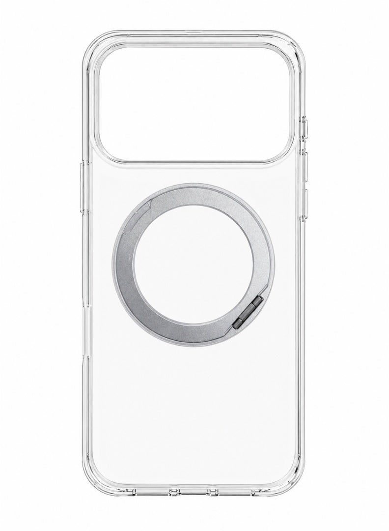 Clear Magnetic Case with Ring Stand for iPhone