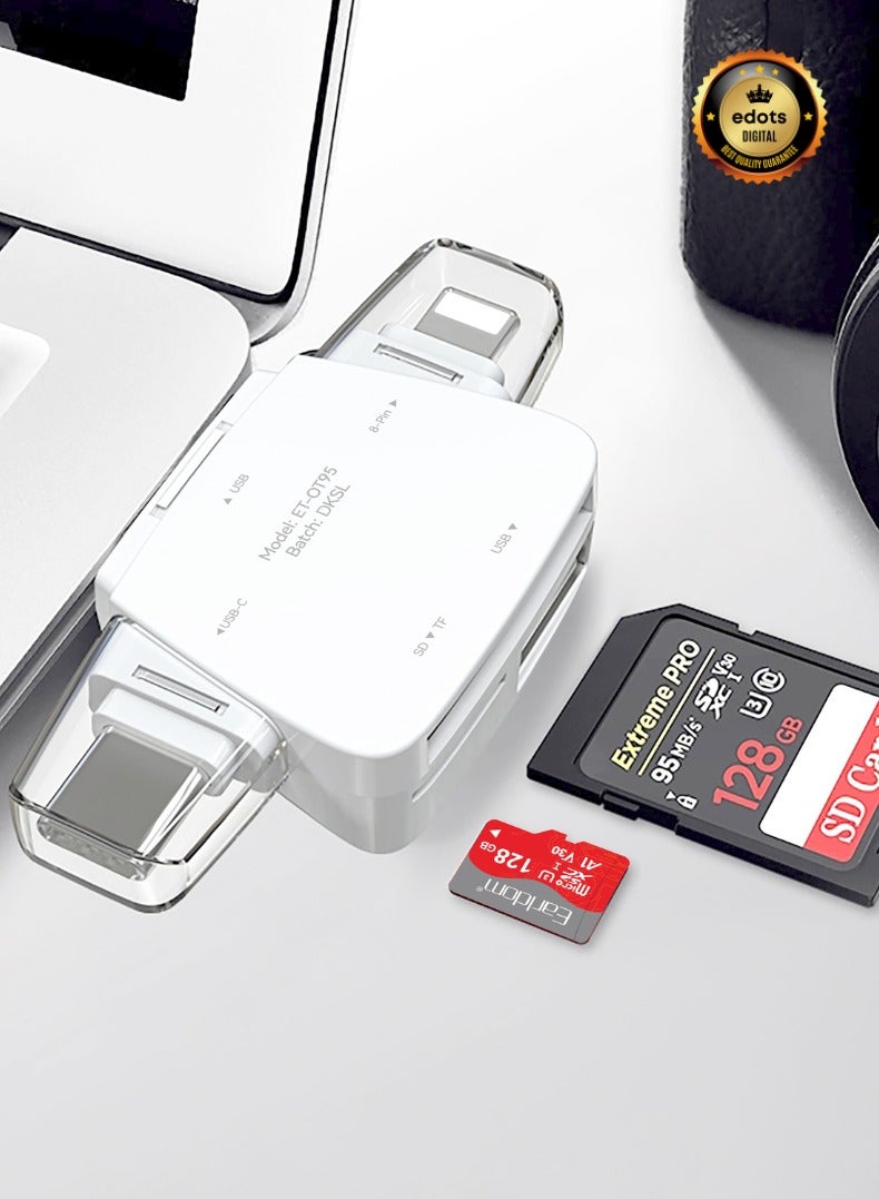 Earldom 5-in-1 OTG Card Reader – USB-C, Lightning, USB, SD & TF