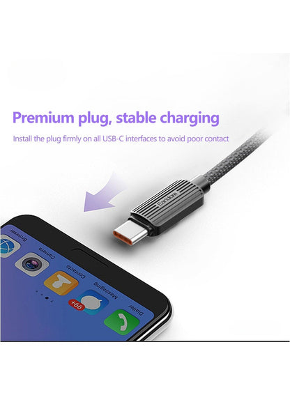 Earldom 60W USB-C to USB-C Braided Fast Charging Cable – 3m