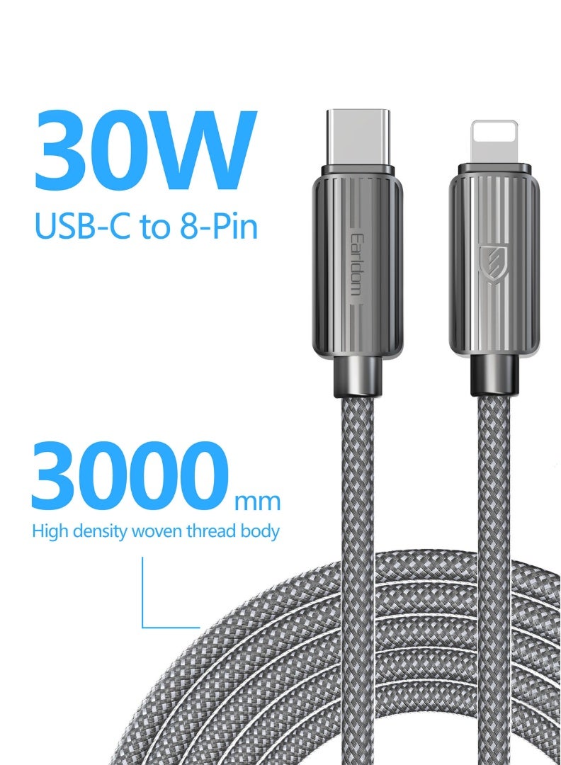 Earldom 30W USB-C to Lightning Fast Charging Cable – 3m
