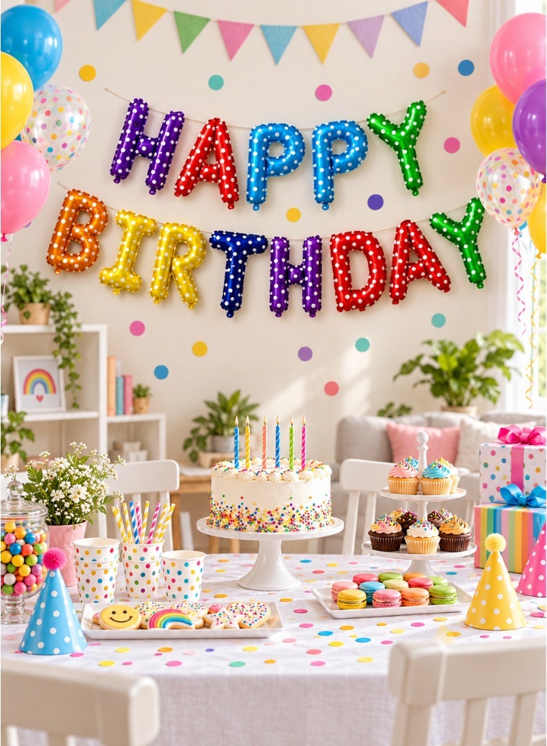 Italo Happy Birthday Foil Letter Balloon Banner Set – 13 Pieces