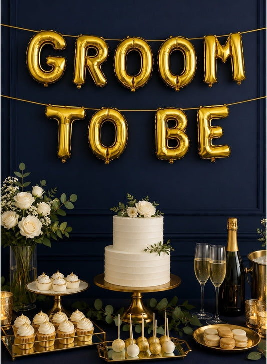 طقم بالونات حروف "Italo Groom To Be" بتصميم رقائق معدنية