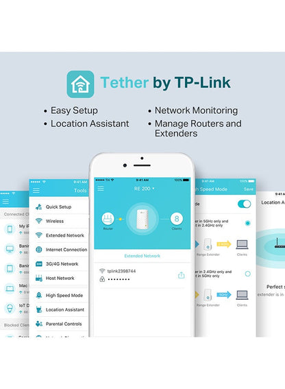 موسع نطاق شبكة واي فاي ميش ثنائي النطاق TP-Link AC750