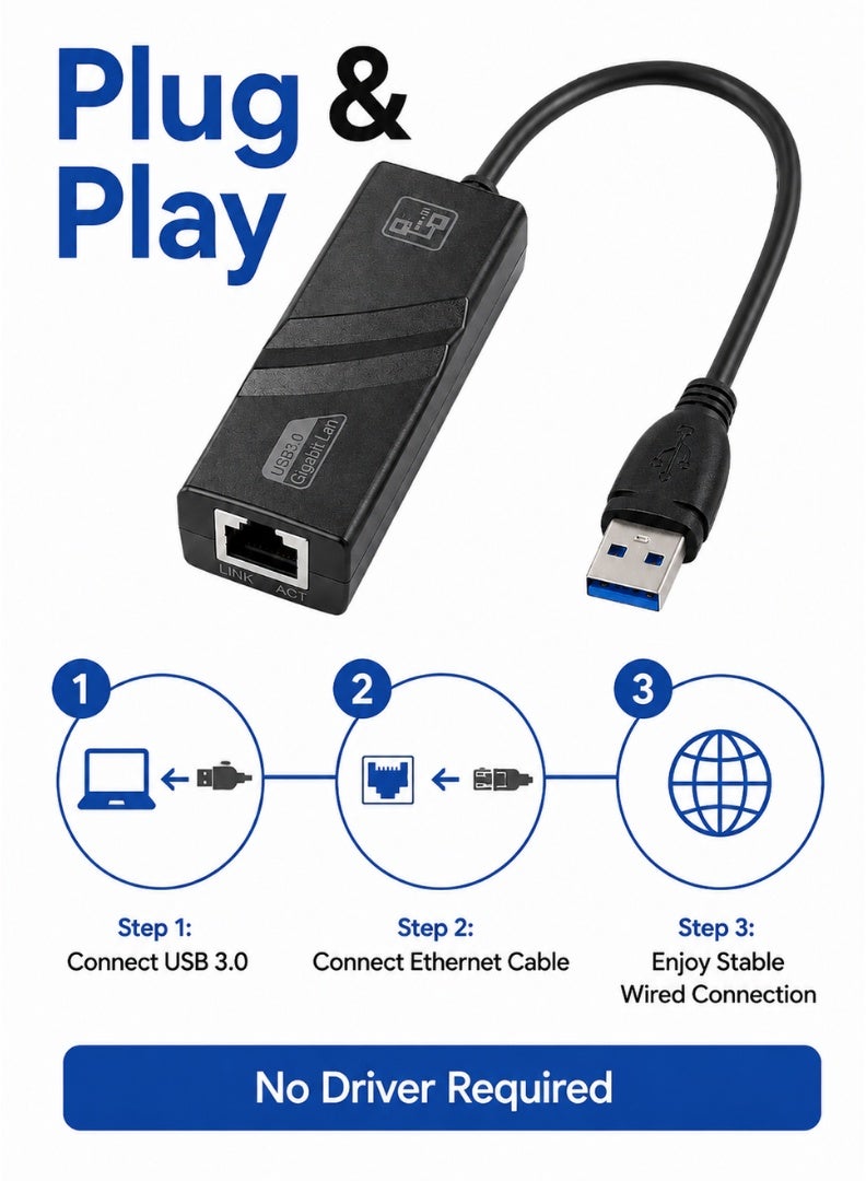 محول USB 3.0 إلى منفذ إيثرنت جيجابت (LAN)