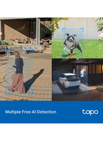 TP-Link Tapo Outdoor Pan/Tilt Security Camera – 2K, IP66, Colour Night Vision