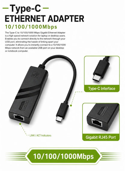 USB-C to Gigabit Ethernet LAN Adapter