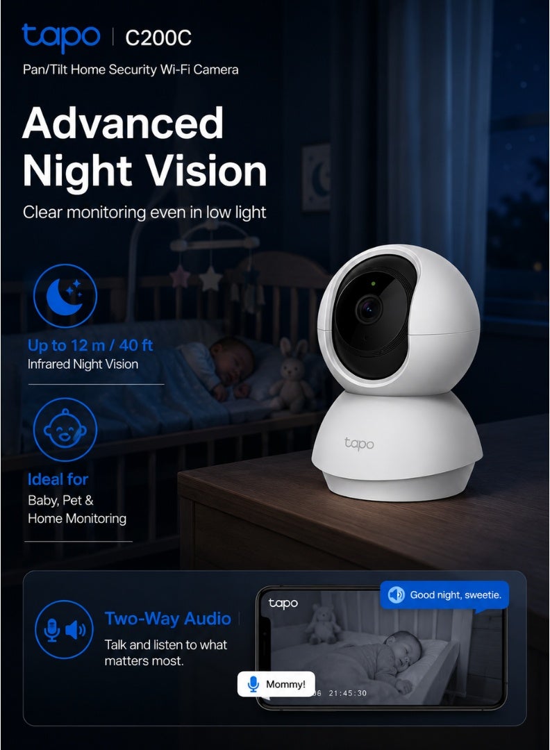 TP-Link Tapo Pan/Tilt Home Security Camera – 1080p, 360° View