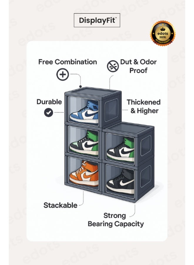 DisplayFit Magnetic Side-Opening Shoe Box Organizer
