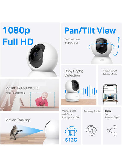 TP-Link Tapo Pan/Tilt Home Security Wi-Fi Camera – 1080p