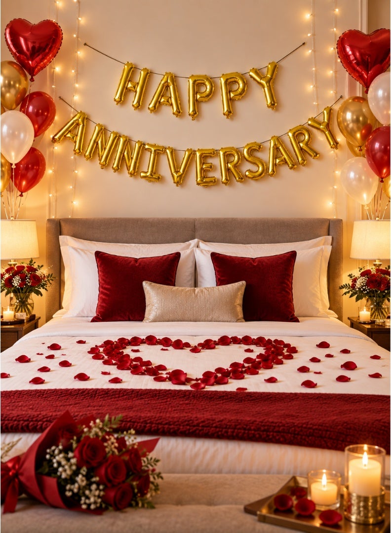 Italo Happy Anniversary Foil Letter Balloon Banner Set