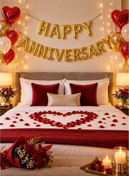 Italo Happy Anniversary Foil Letter Balloon Banner Set