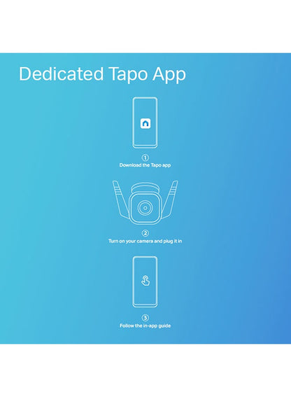 كاميرا TP-Link Tapo الأمنية الذكية الخارجية مع رؤية ليلية – 3 ميجابكسل