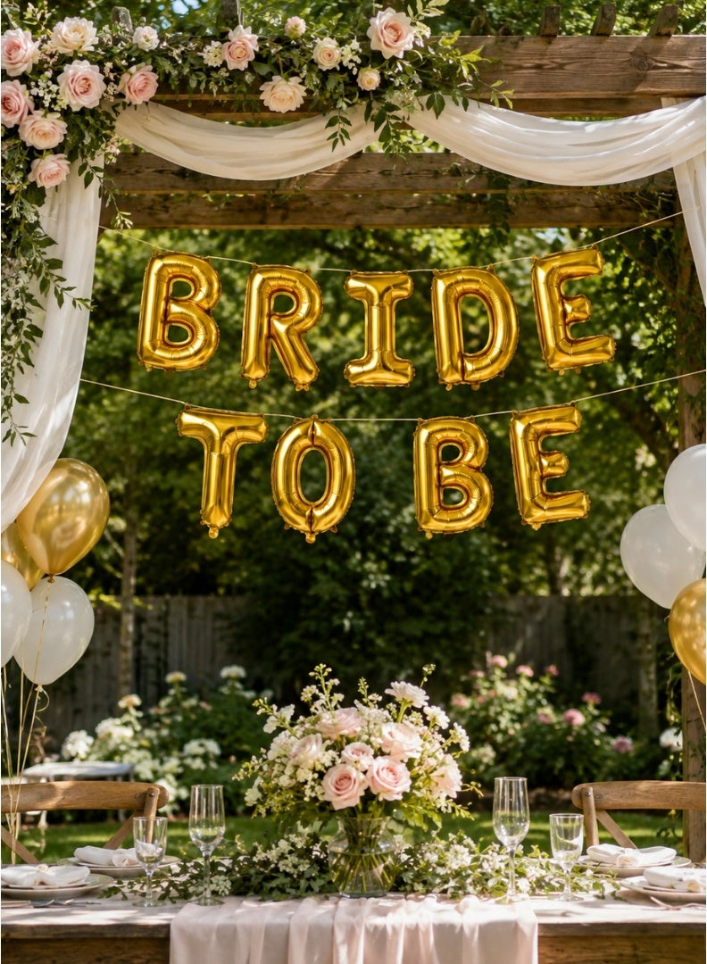 Italo Bride To Be Foil Letter Balloon Banner Set