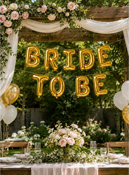 Italo Bride To Be Foil Letter Balloon Banner Set