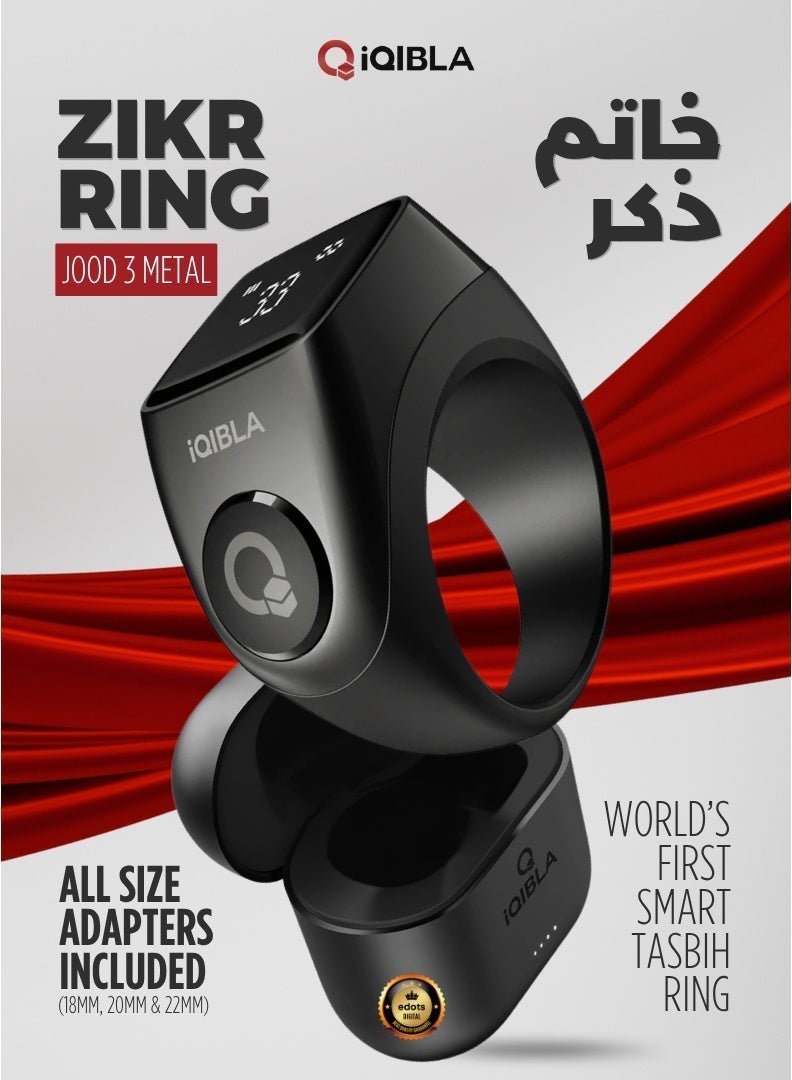 iQIBLA Smart Zikr Ring Jood 3 Metal with Qibla Direction