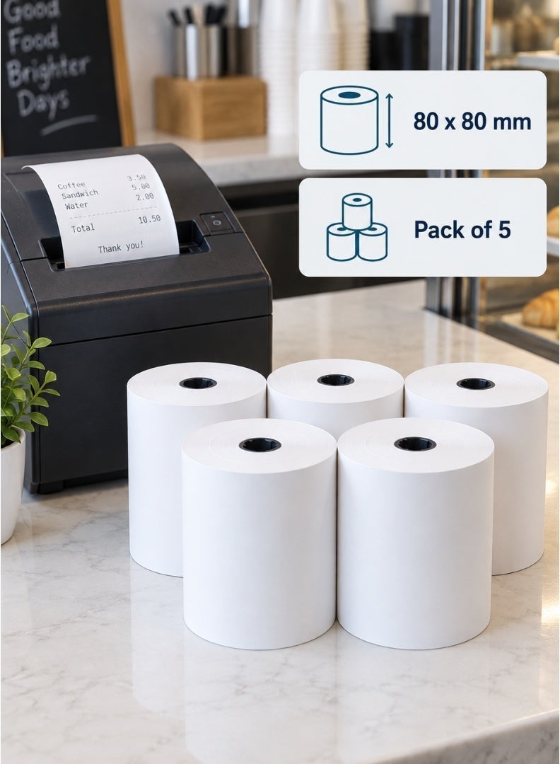 Thermal Paper Roll 80 x 80mm – 65 GSM